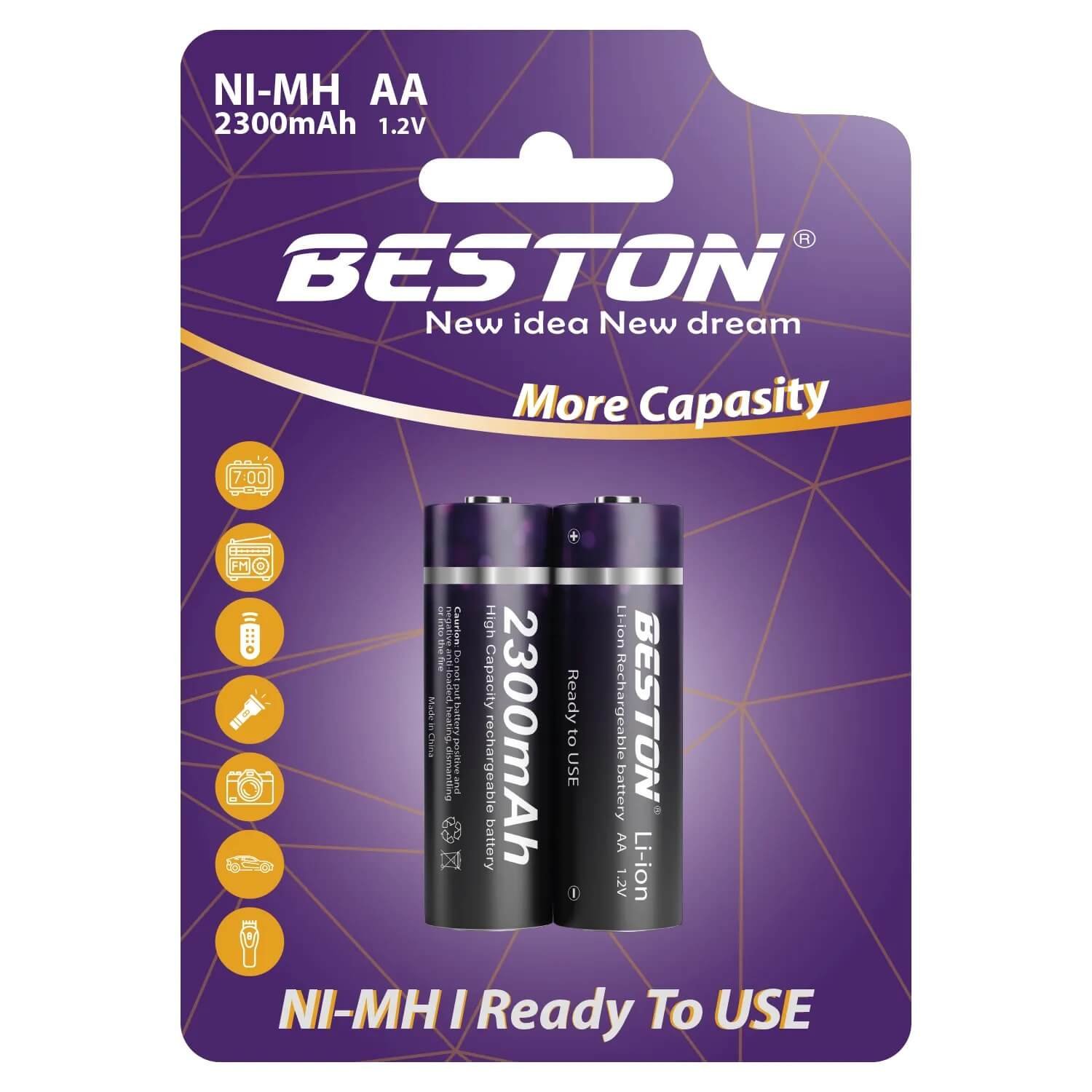 Foto-General-Egypt-Beston-Ni-MH-2PCS-AA-2300mAh