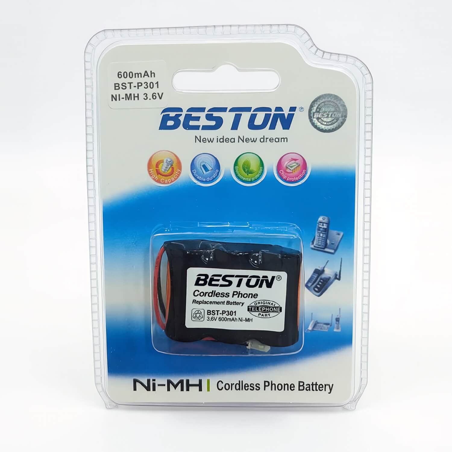 foto-general-egypt-BESTON BST-P301 Cordless Phone Ni-Cd Battery 3.6V 600mAh (4)