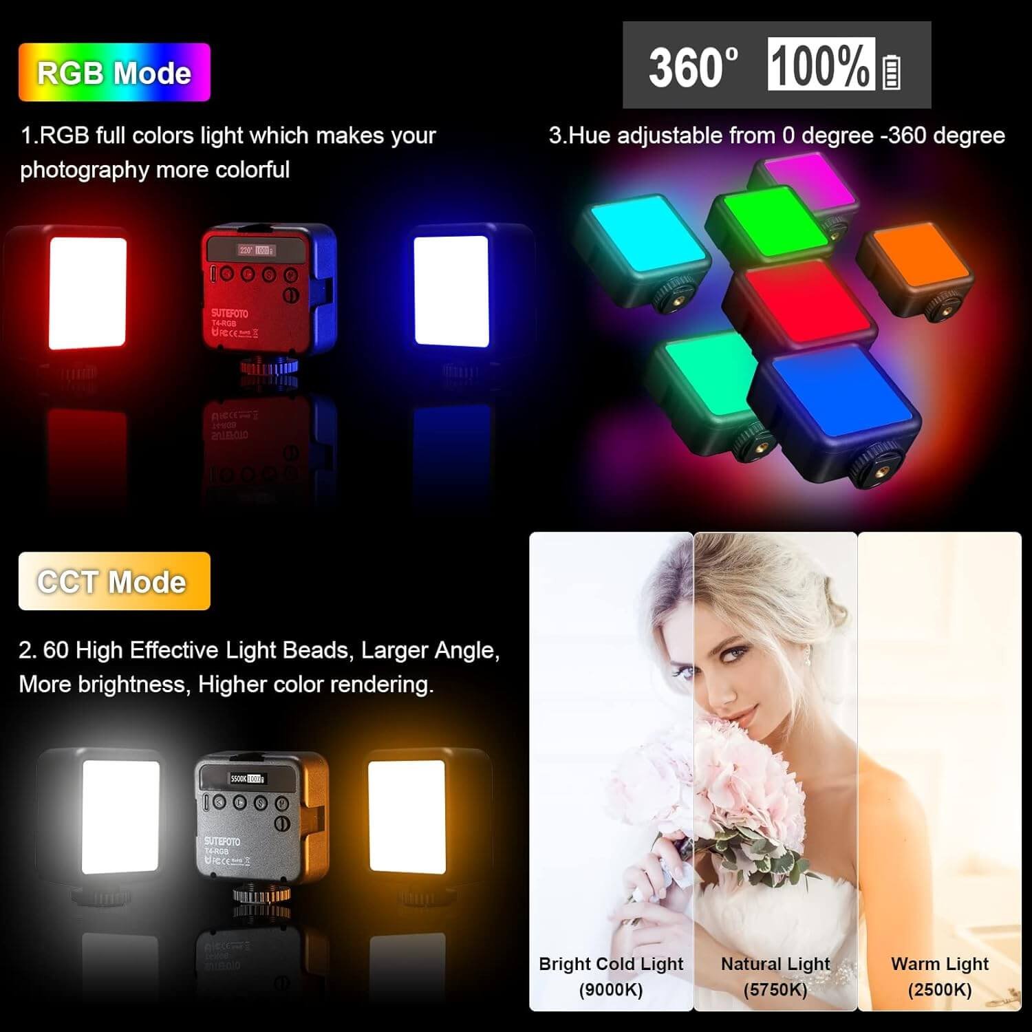 sutefoto-fotogeneral-t4-RGB-LED-Fill-Light-With-2000mAh-Builtin Battery (7)