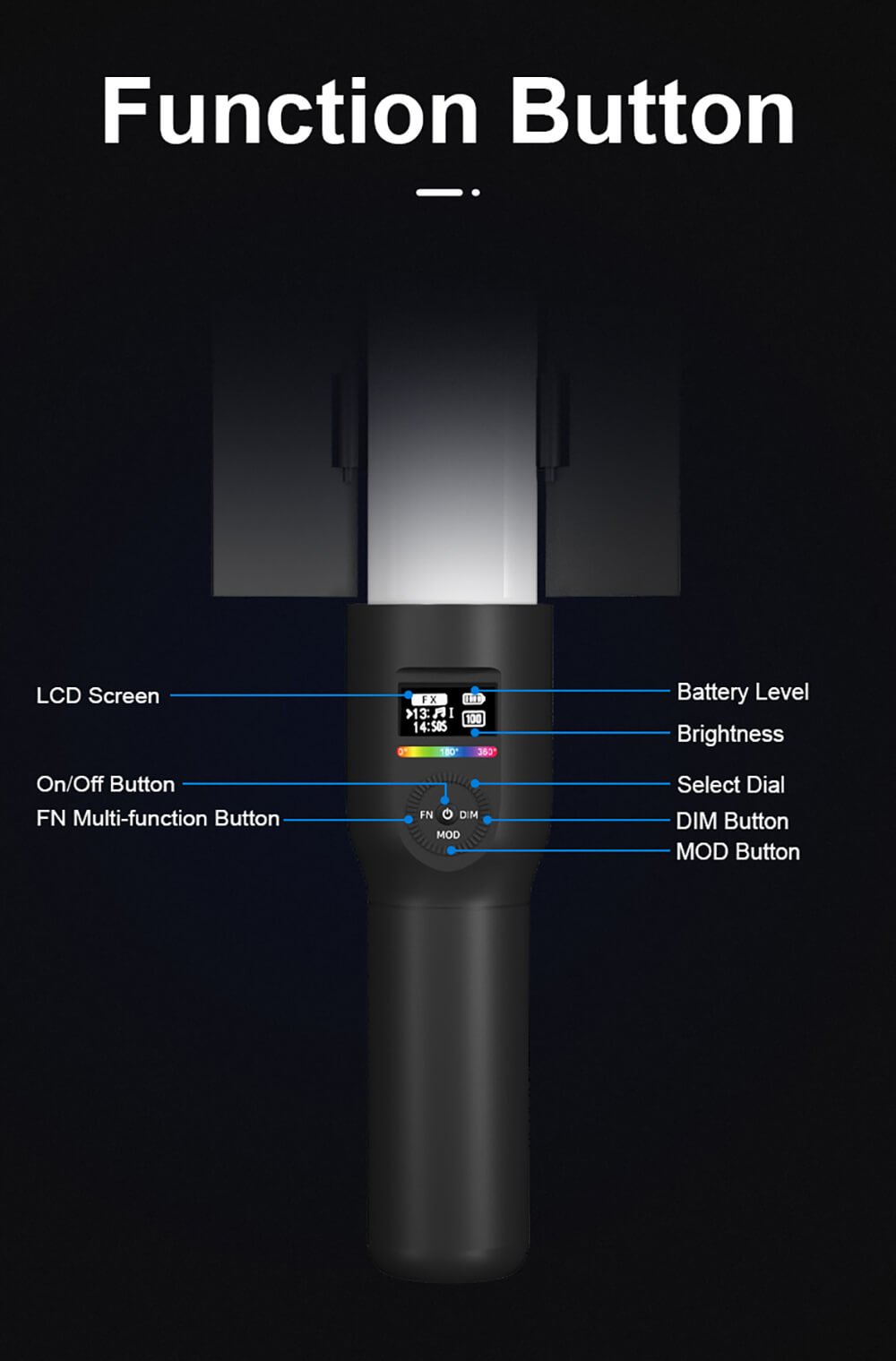 digitalfoto-Foto-general-G60 60CM- RGB-LED Fill Tube Light With 2600mAh Builtin Battery (20)