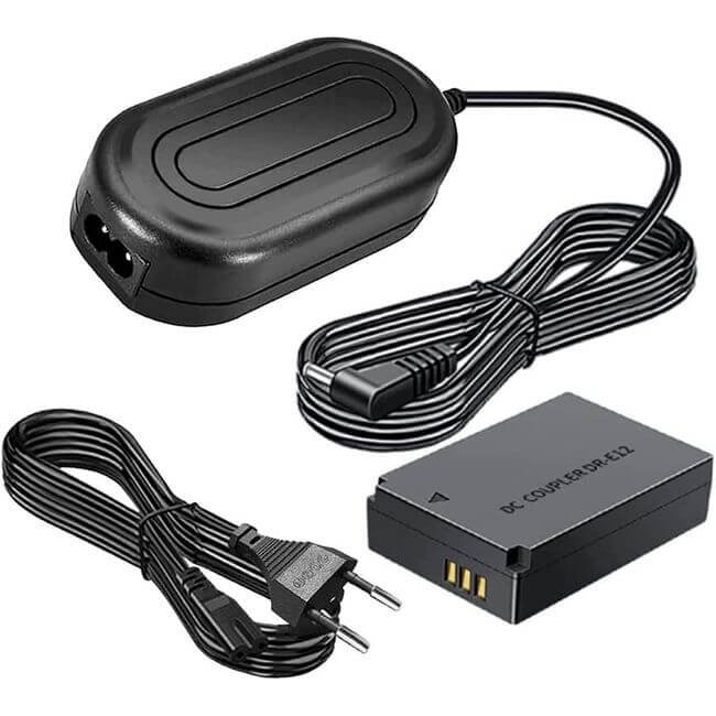 generalPro-Dummy-Battery-replacement-with-adapter-for-canon-AC-DC-Power-Adapter-LP-E12