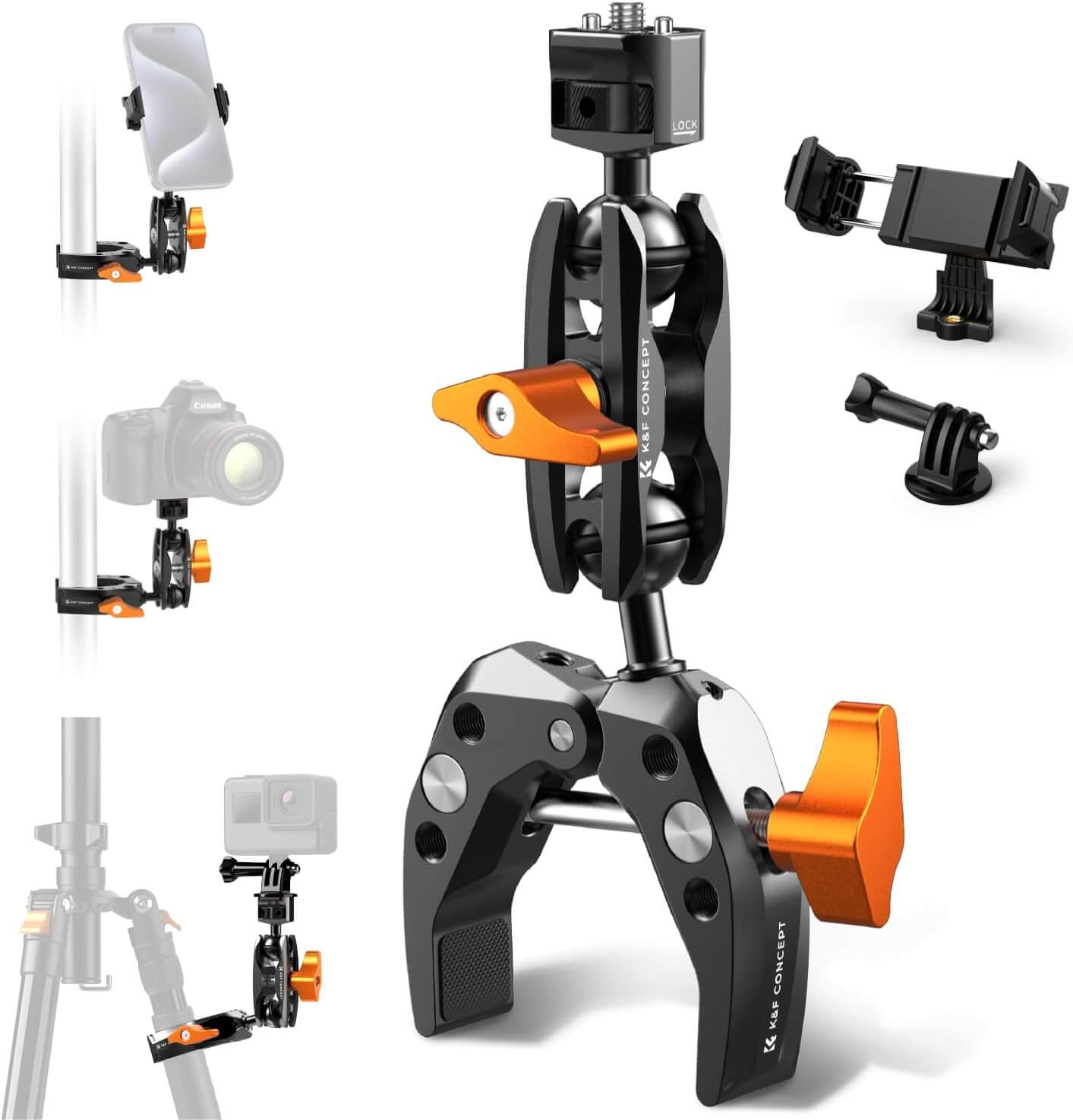 Foto-General-Egypt-K&F Concept MS13 Super Clamp with Ball Head Magic Arm (1)