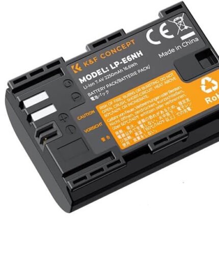 K&F Concept LP-E6 - LP-E6N - LP-E6NH 2250mAh Replacement Battery for Canon Cameras – High-Capacity