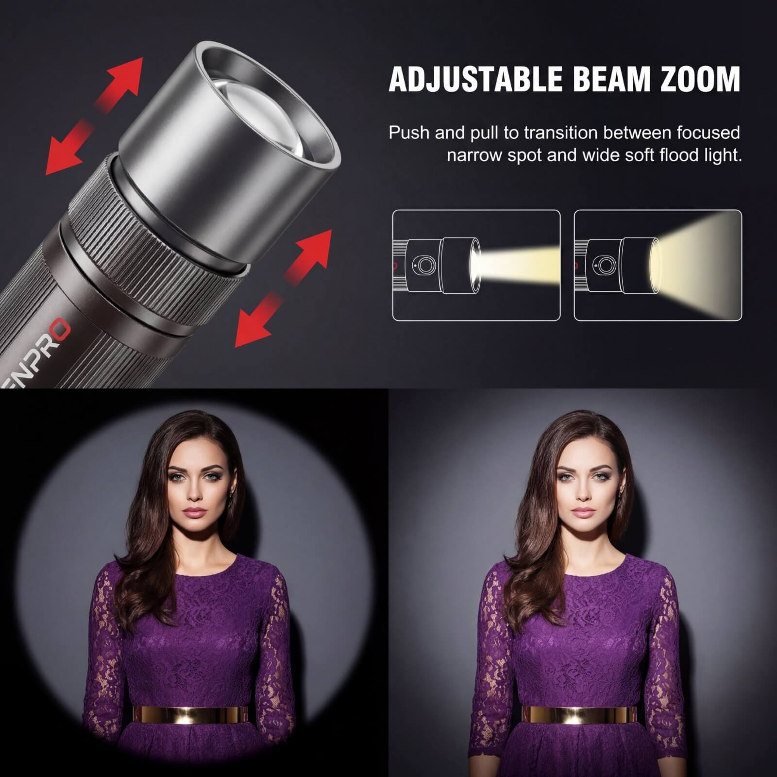 foto-general-egypt-Genpro DT25 25W Flashlight with Professional Lighting Shapes (Gobos) (1)