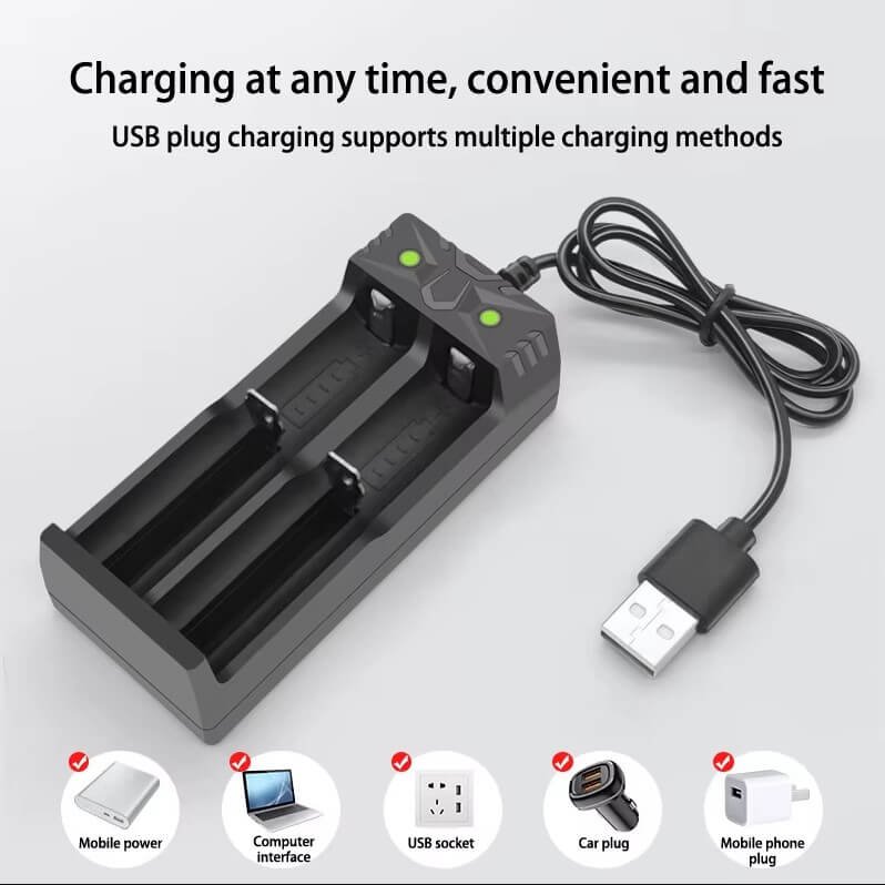 GENPRO G86U2 Lithium-ion Battery Charger, Dual Slot Smart Charger- (3)