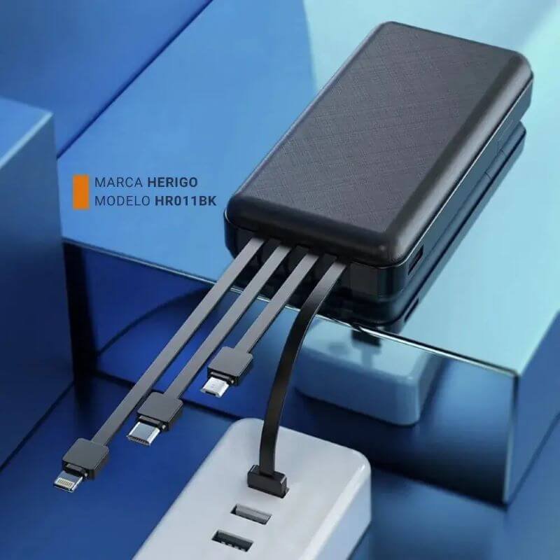 Herigo DBK HR-010 10000mAh Power Bank 10W with 4 Built in Cables for Simultaneous Charging (1)