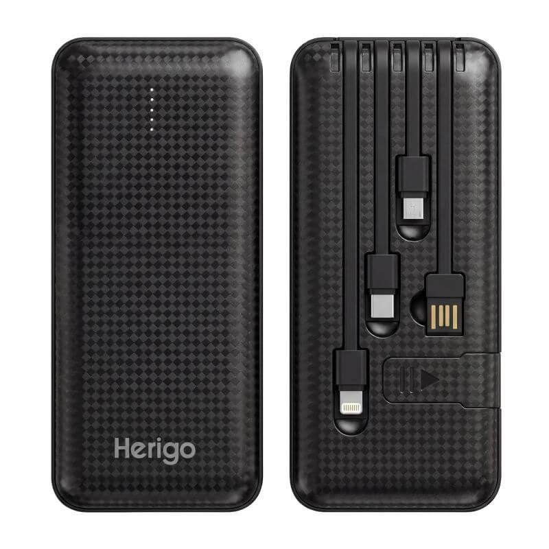 Herigo DBK HR-010 10000mAh Power Bank 10W with 4 Built in Cables for Simultaneous Charging (5)