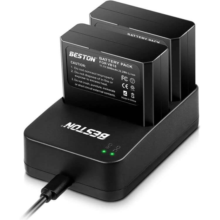 Beston VC18 USB Double Battery Charger for Godox V860II Batteries -2