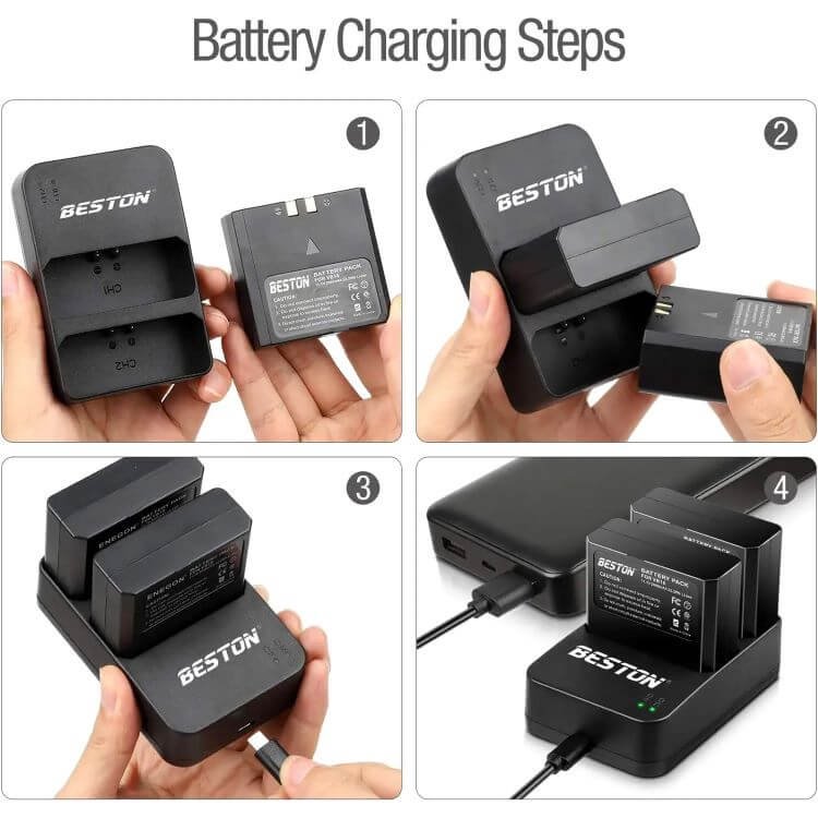 Beston VC18 USB Double Battery Charger for Godox V860II Batteries -3