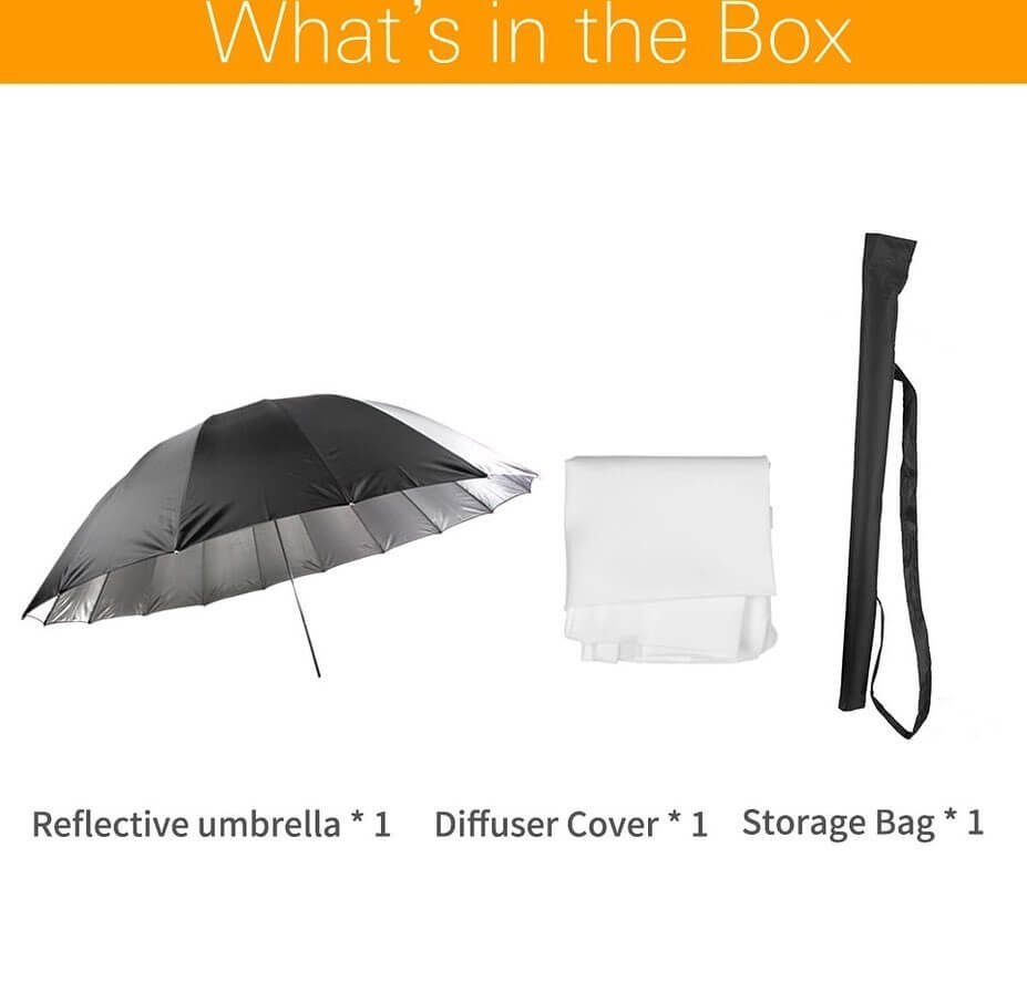 Parabolic Umbrella 165cm Silver with Diffuser (1)