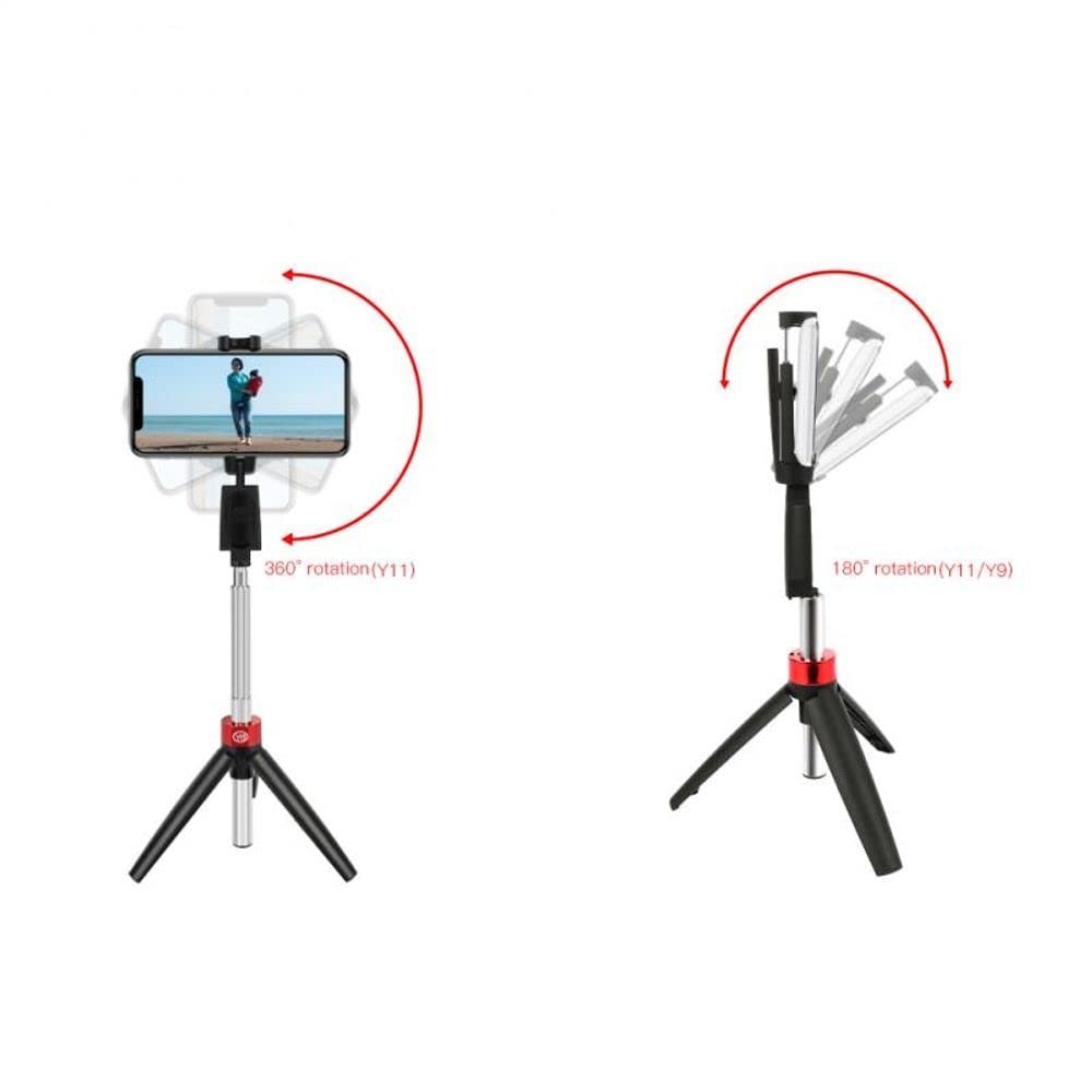 Selfie stick and smart tripod Y11 with Bluetooth remote - Black